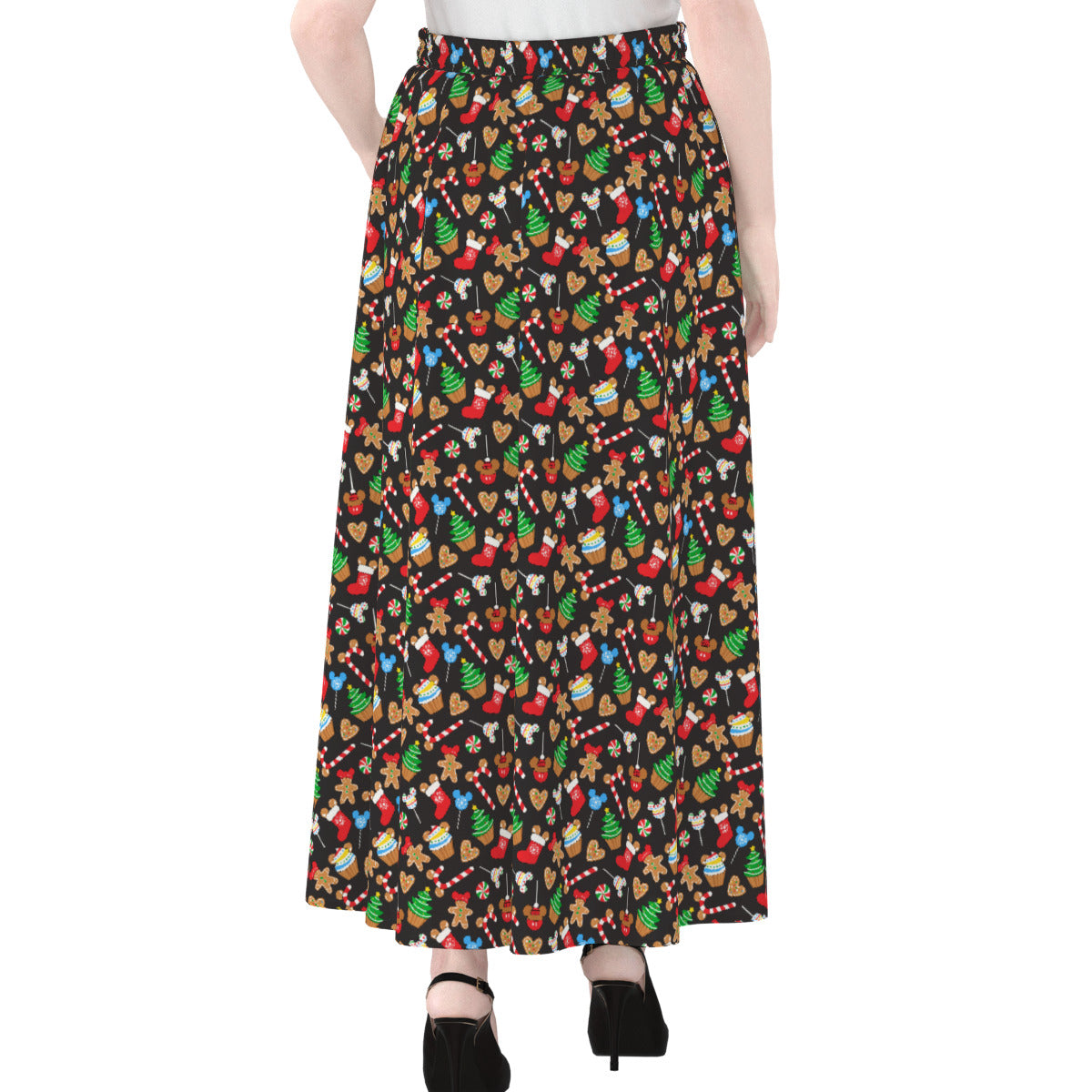Christmas Snacks Women's Maxi Chiffon Skirt