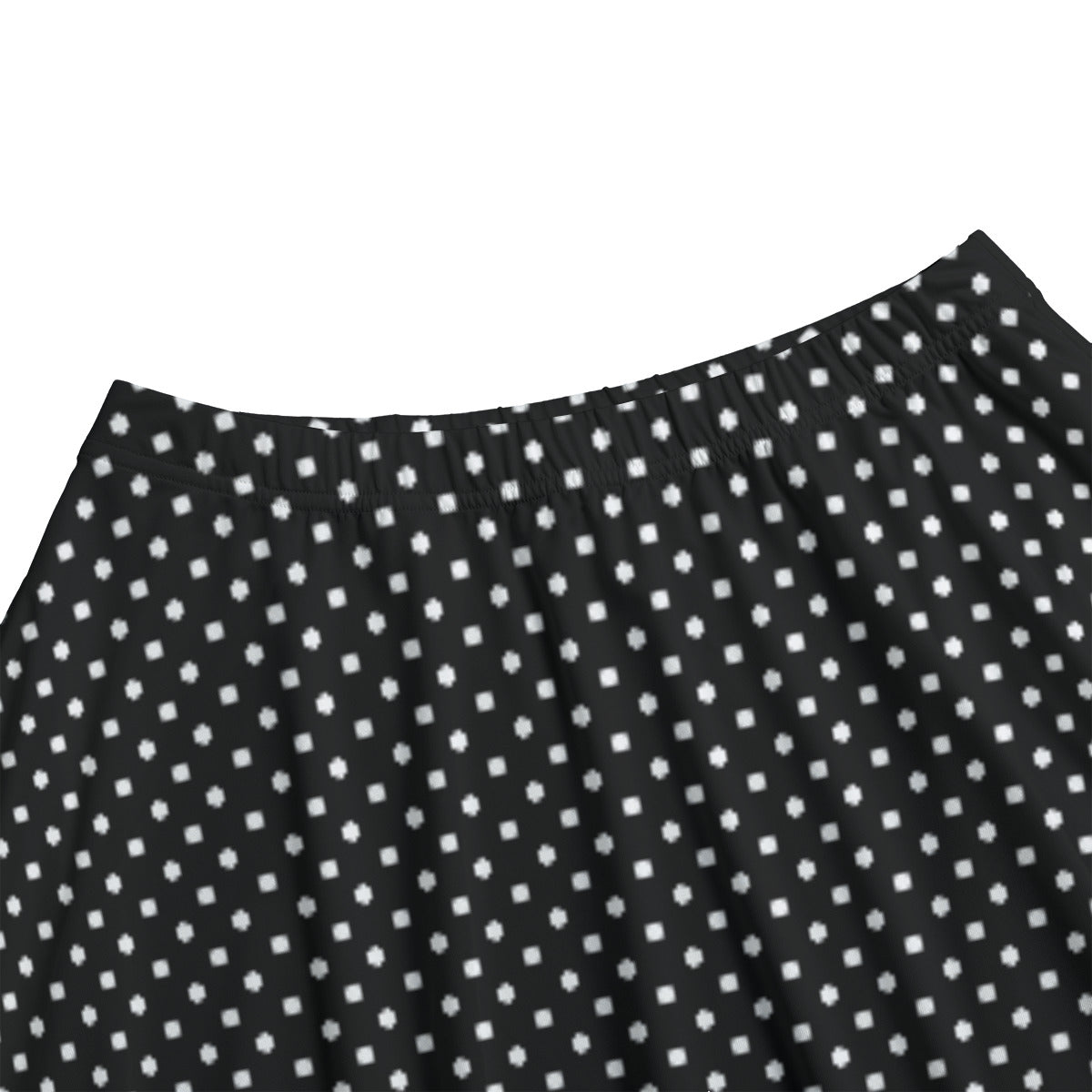 Black With White Polka Dots Women's Skirt With Pockets