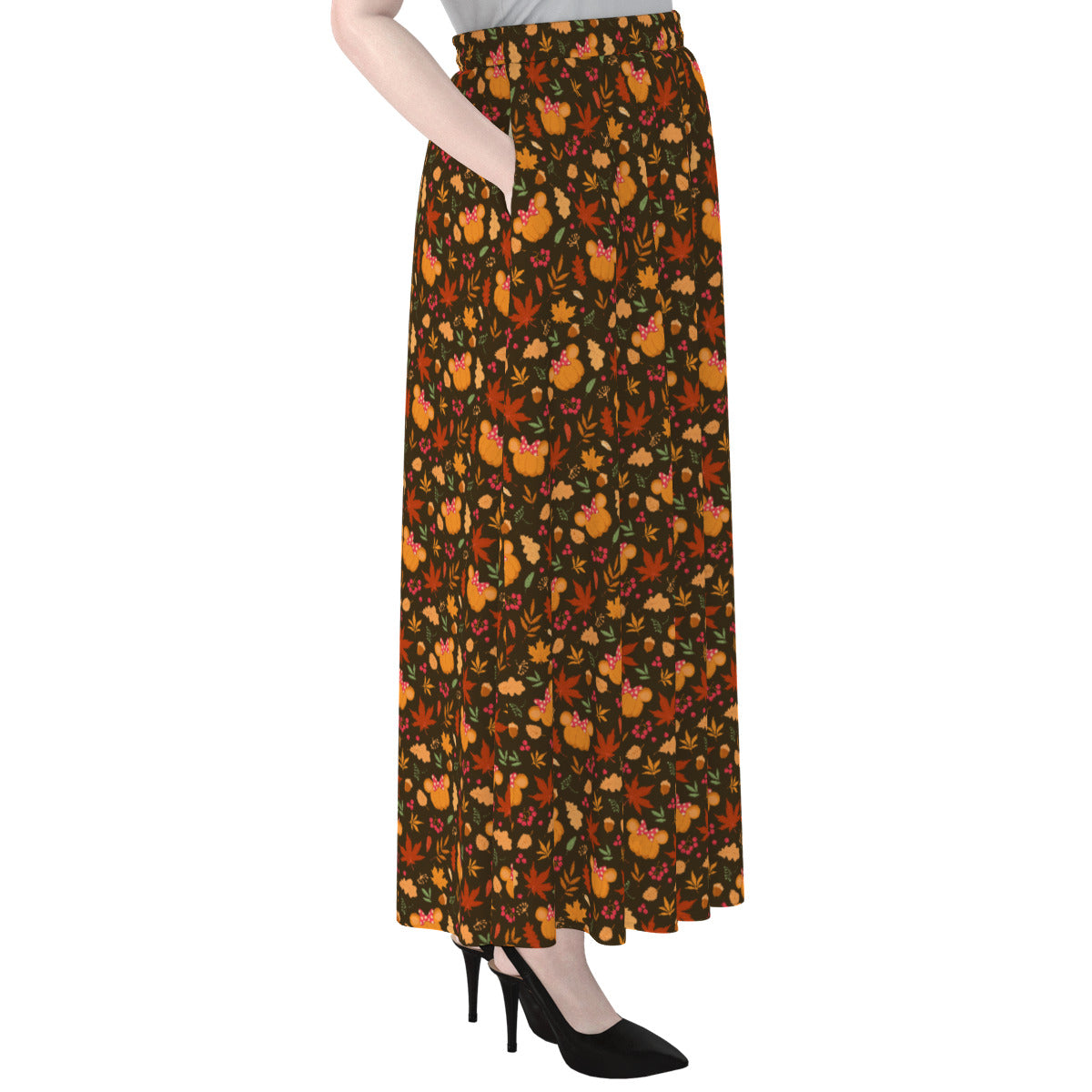 Fall Pumpkins Women's Maxi Chiffon Skirt