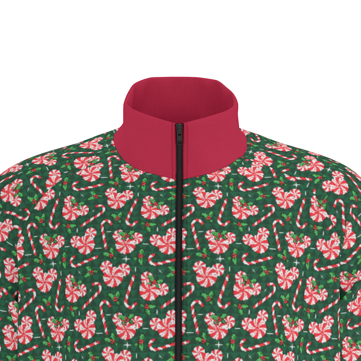 Christmas Peppermint Unisex Stand Collar Jacket