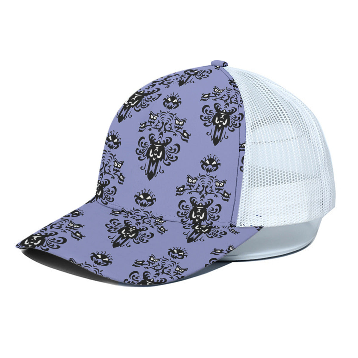 Haunted Mansion Wallpaper Unisex Trucker Hat With White Half Mesh