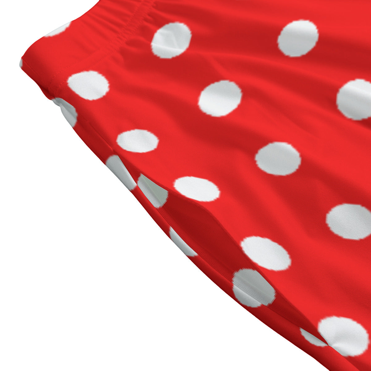 Red With White Polka Dots Women's Long Maxi Skirt With Pockets