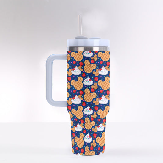 Waffles 40 oz Tumbler With Handle