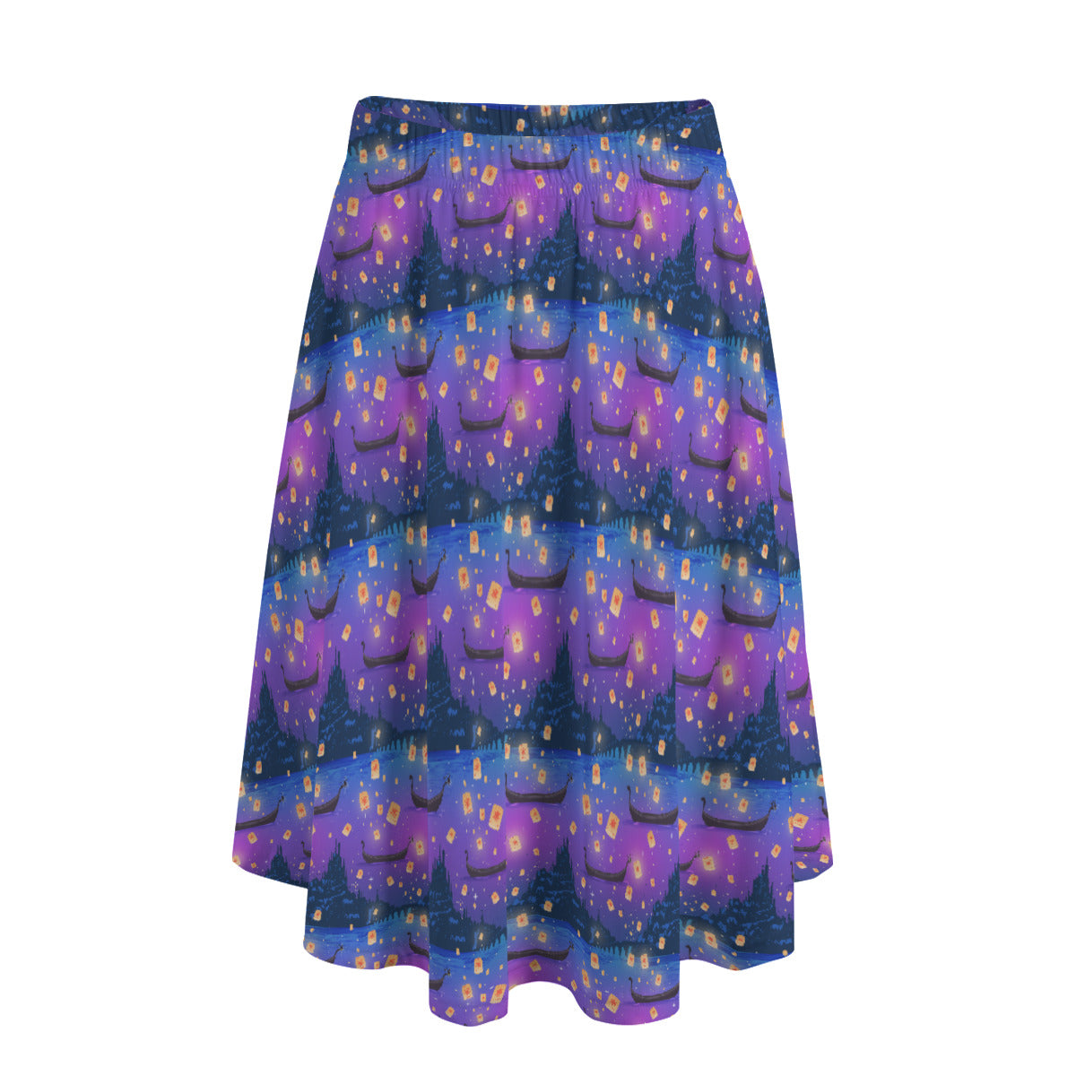 Floating Lanterns Women's Long Maxi Skirt With Pockets