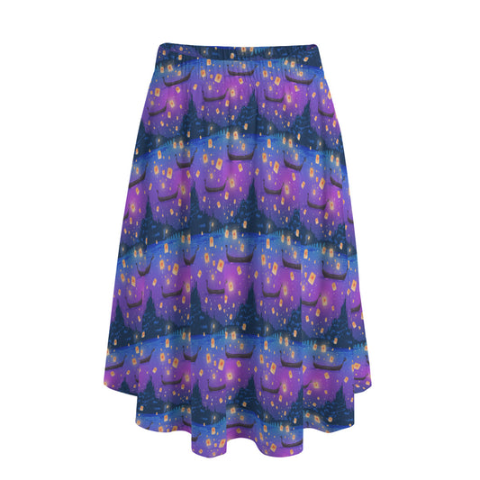 Floating Lanterns Women's Long Maxi Skirt With Pockets