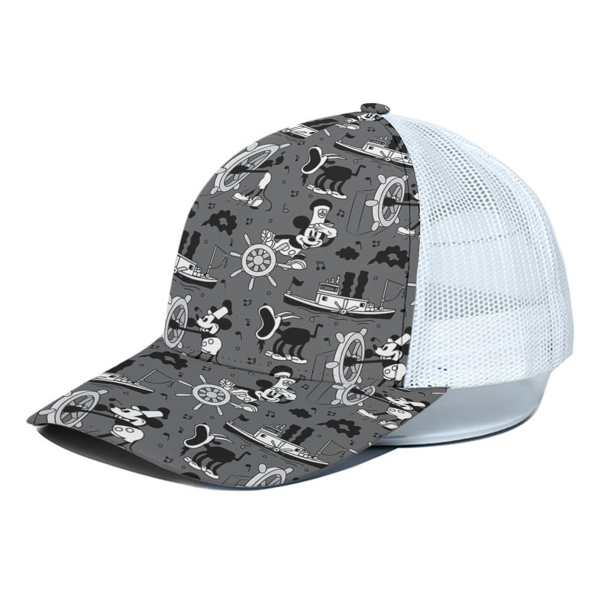 Steamboat Mickey Unisex Trucker Hat With White Half Mesh