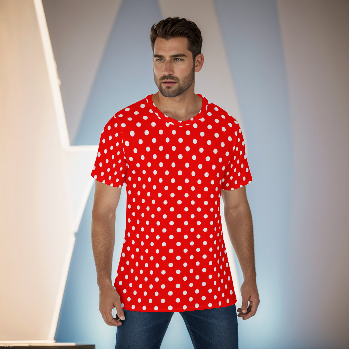 Red With White Mickey Polka Dots Unisex T-Shirt