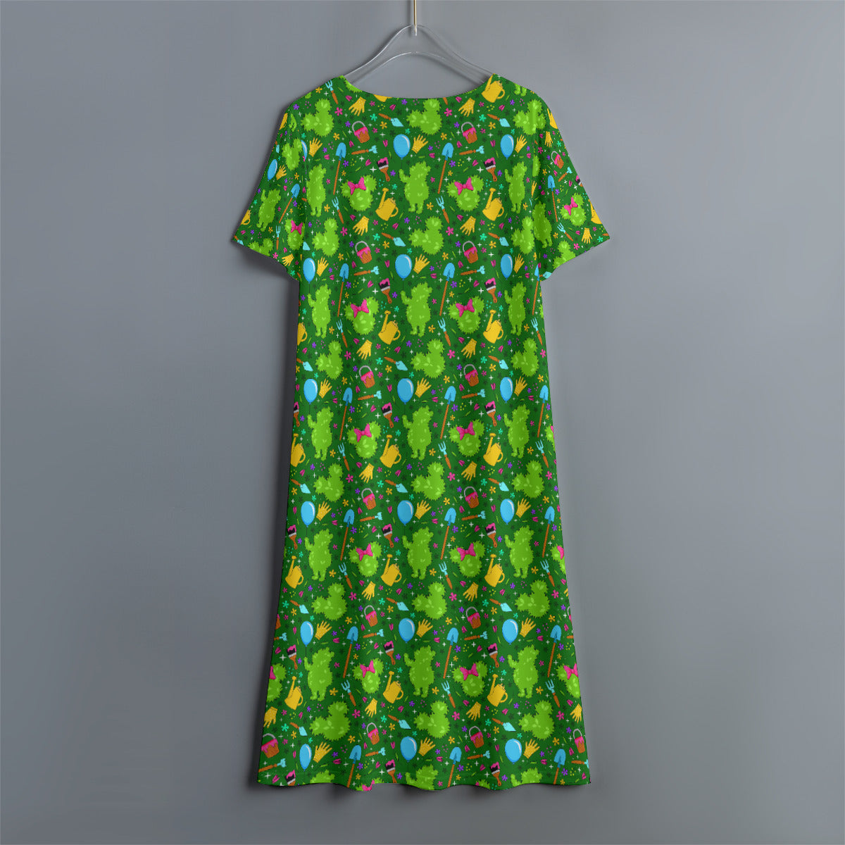 Flower And Garden Women's Swing Dress With Short Sleeve