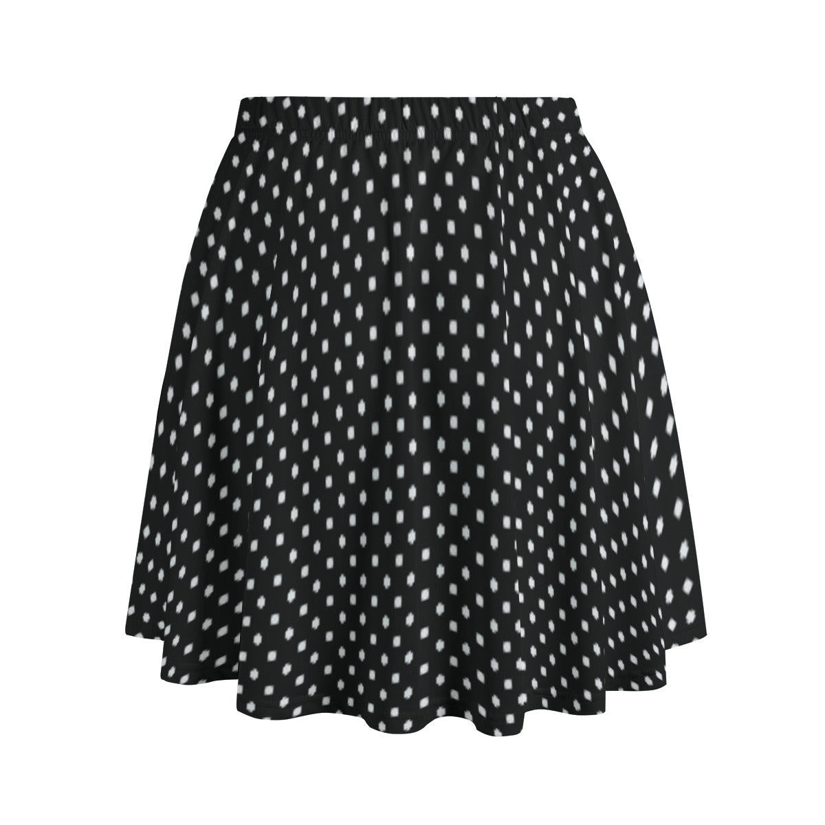 Black With White Polka Dots Women's Skirt With Pockets