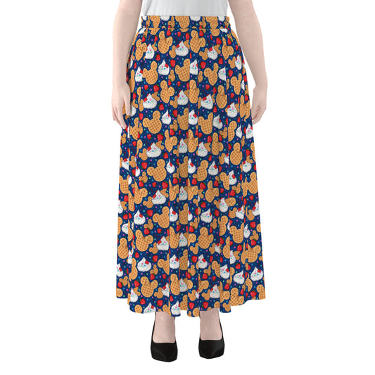 Waffles Women's Maxi Chiffon Skirt