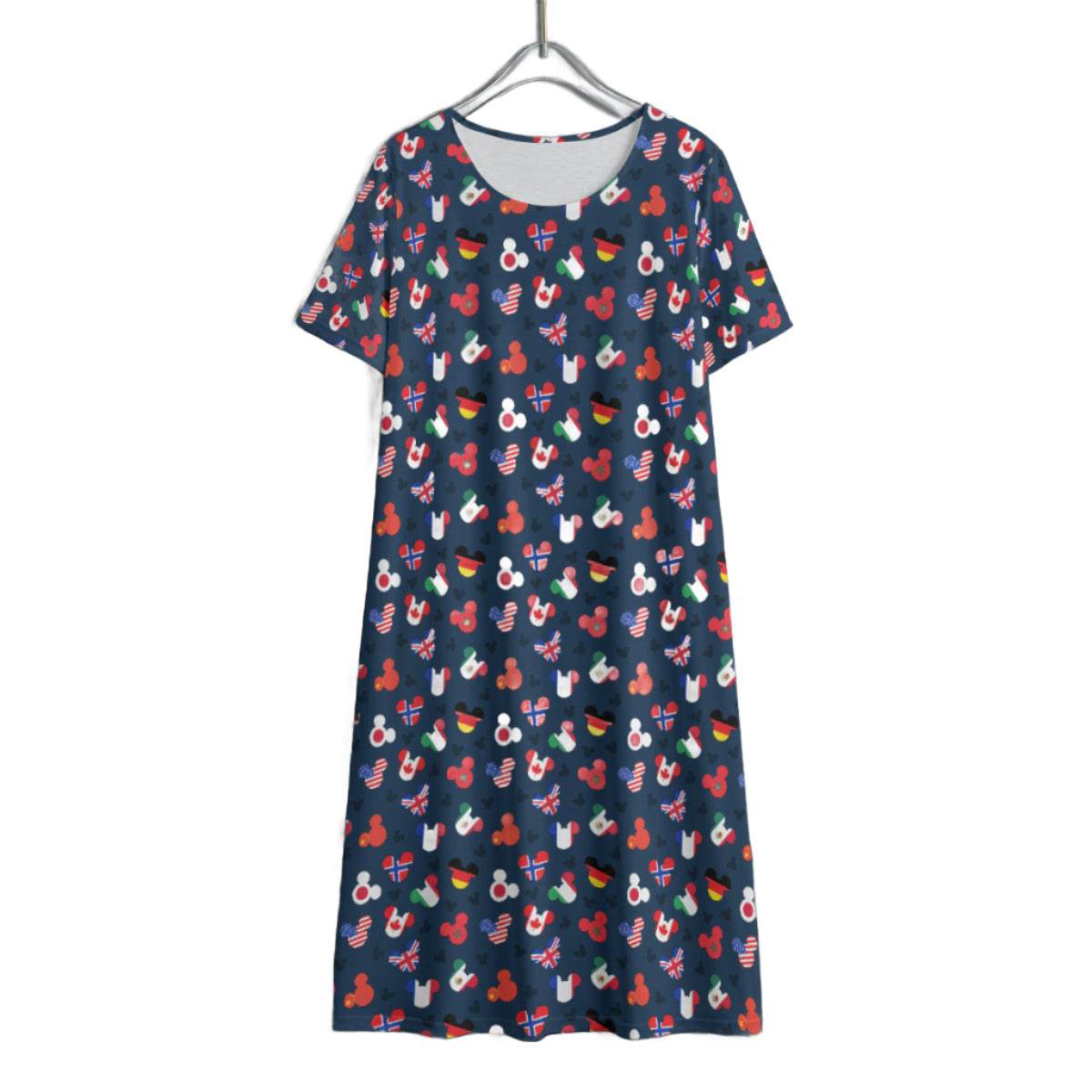 Mickey Flags Women's Swing Dress With Short Sleeve