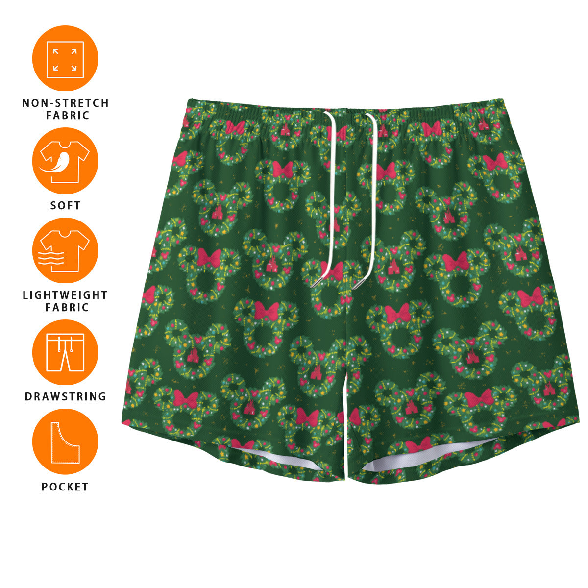 Christmas Wreaths Unisex Pocket Shorts