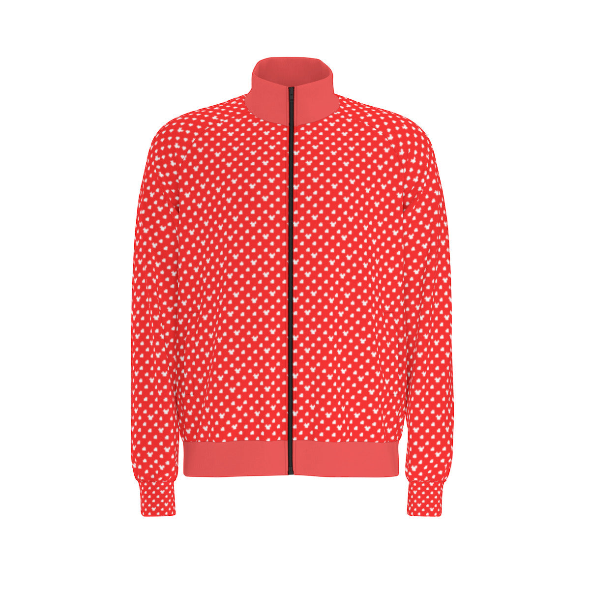 Red With White Mickey Polka Dots Unisex Stand Collar Jacket