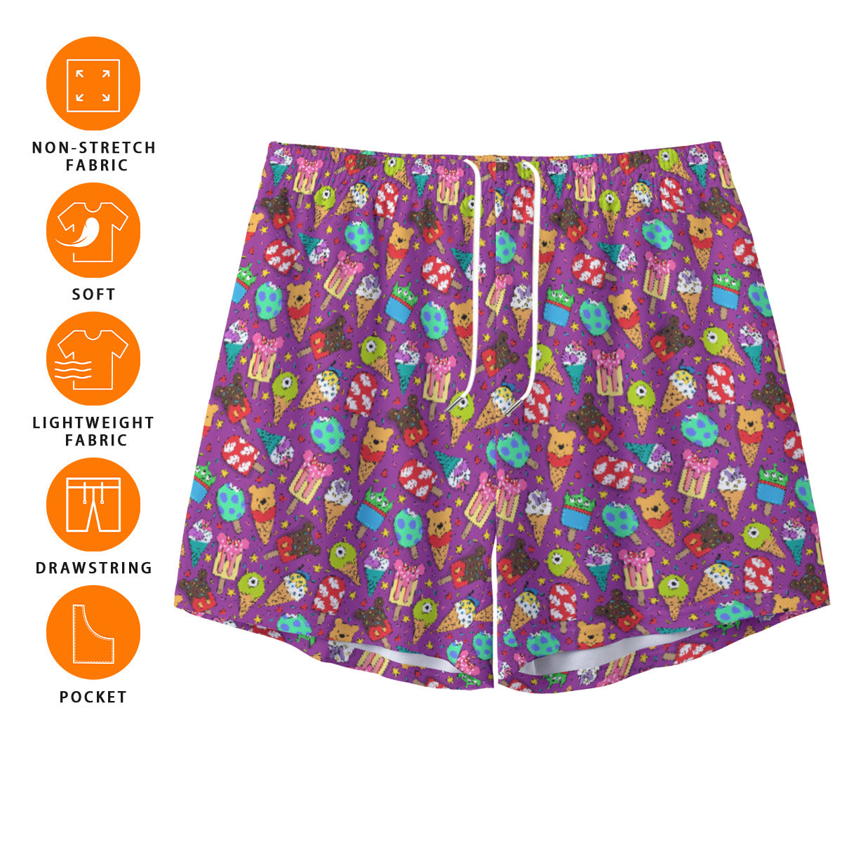 Ice Cream Unisex Pocket Shorts