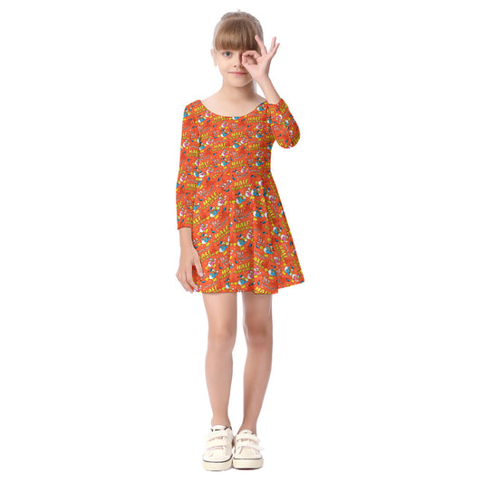 Donald And Daisy Half Marathon Kid's Long Sleeve Dress