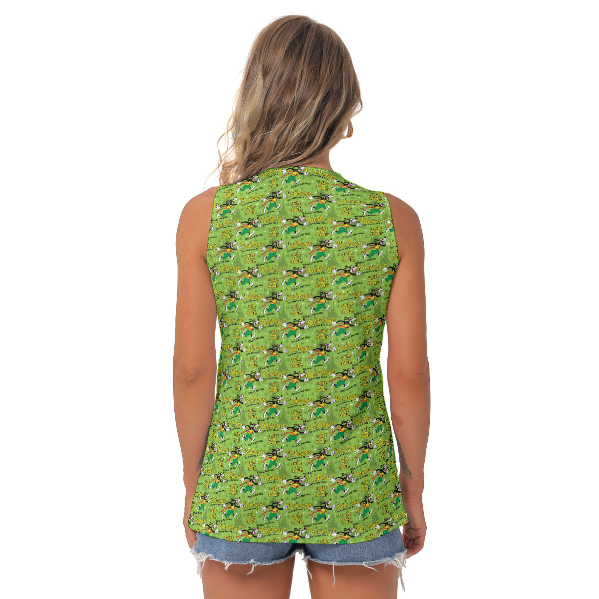 Goofy Challenge All Over Print Women's Sleeveless V-Neck Top