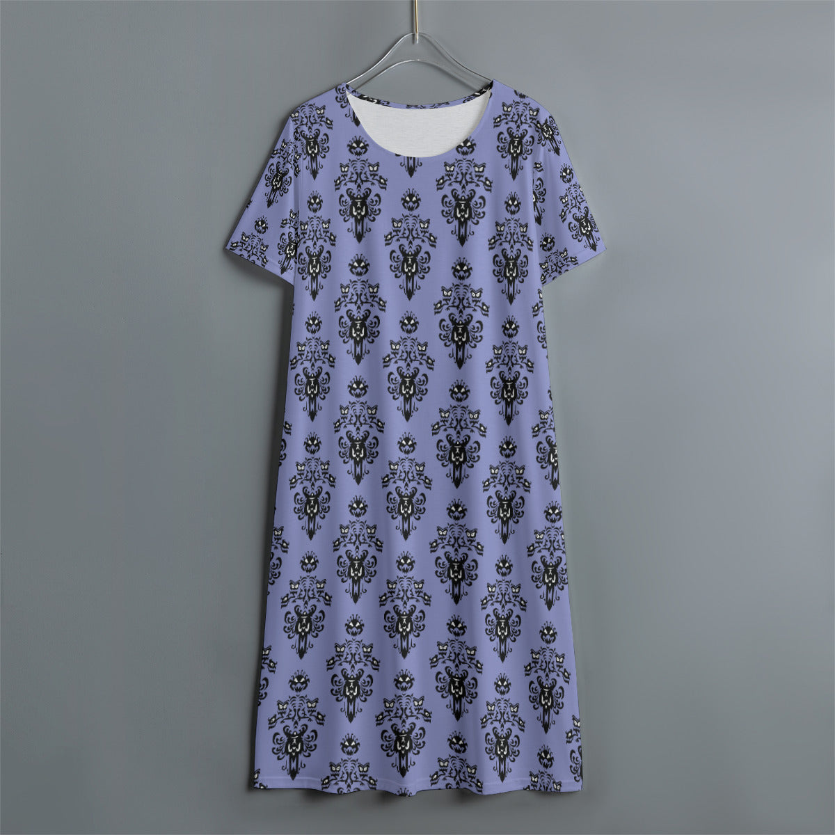 Haunted Mansion Wallpaper Women's Swing Dress With Short Sleeve