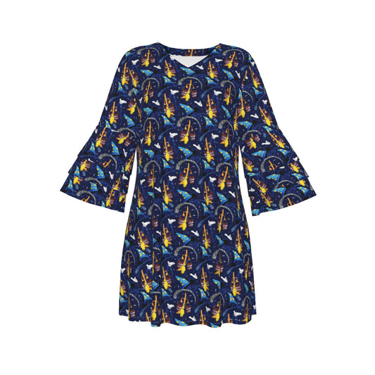 Sorcerer Women's Stacked Ruffle Sleeve Dress