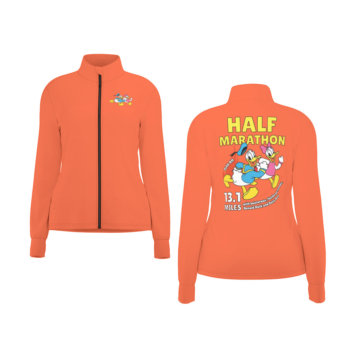 Donald And Daisy Half Marathon Women's Athletic Long Sleeve Thumbhole Jacket