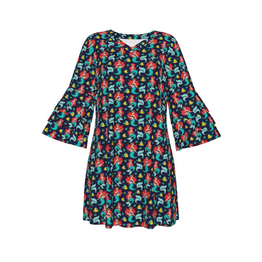 I Want To Be Where The People Are Women's Stacked Ruffle Sleeve Dress