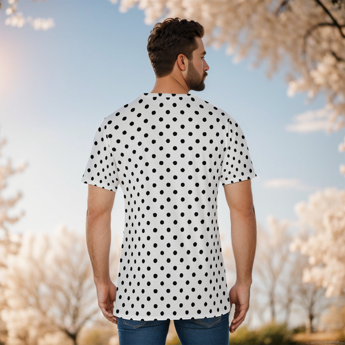 White With Black Polka Dots Unisex T-Shirt