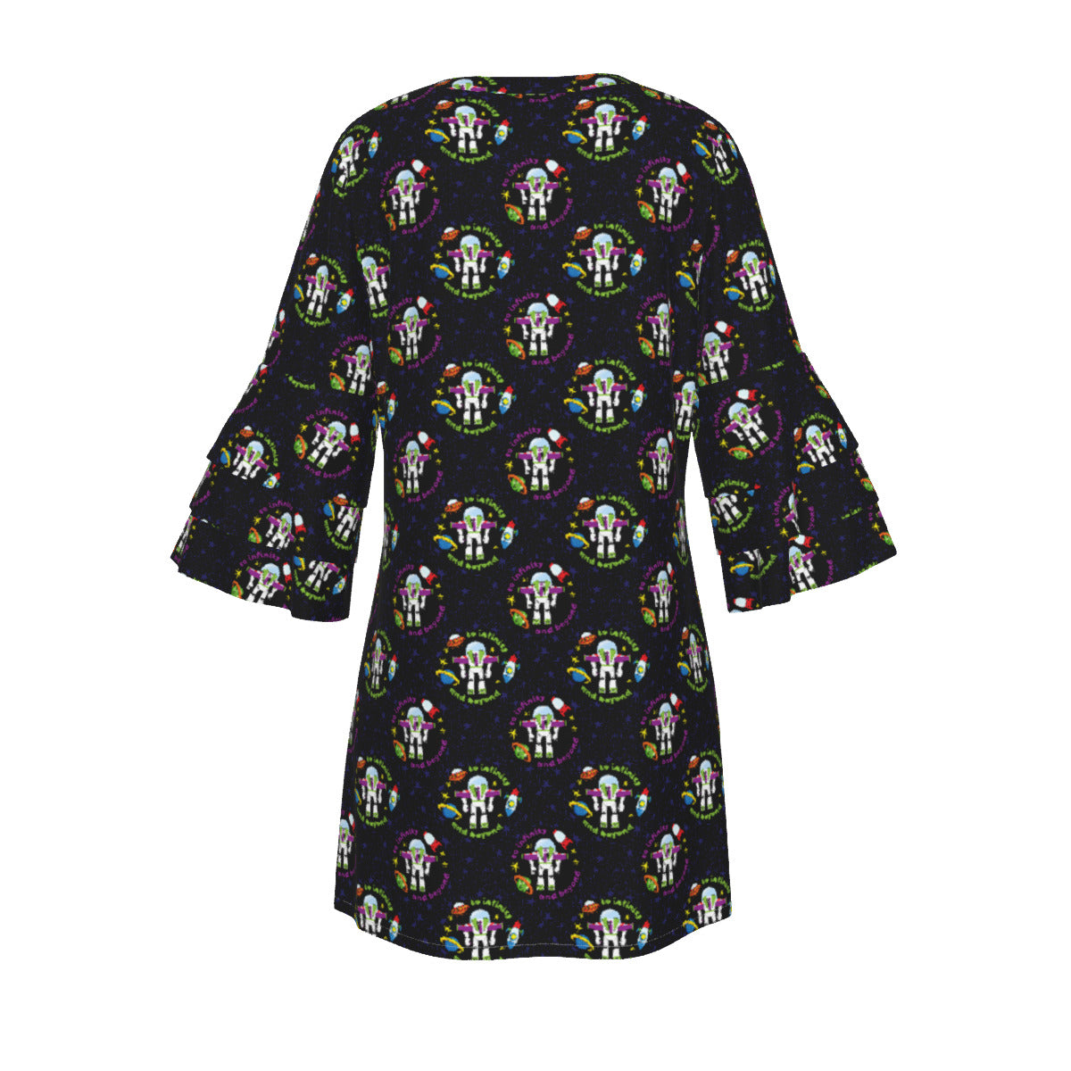 To Infinity And Beyond Women's Stacked Ruffle Sleeve Dress