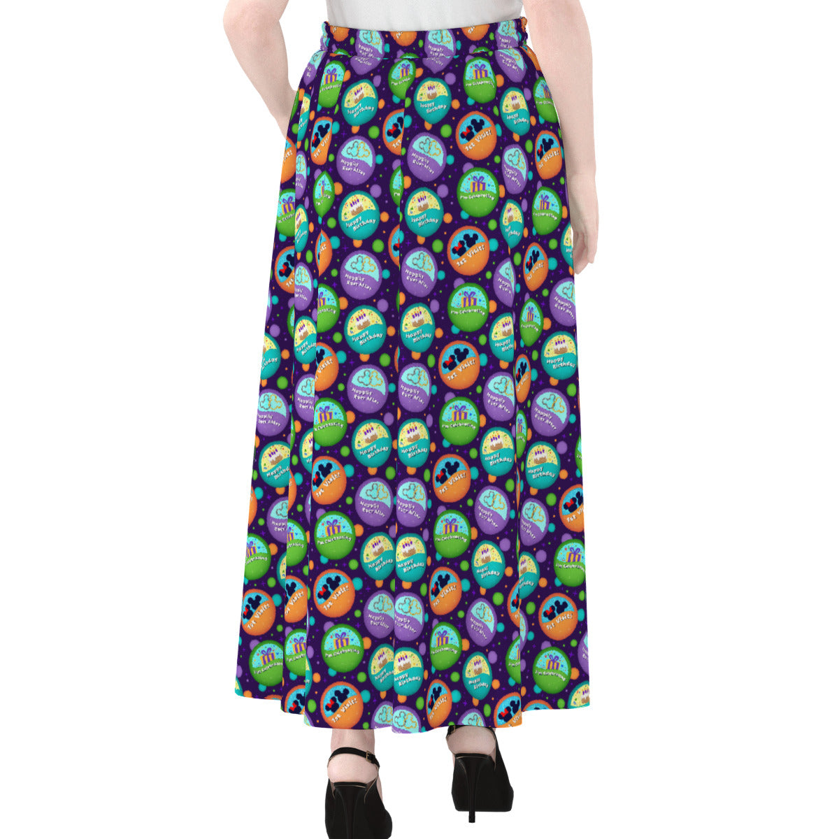 Button Collector Women's Maxi Chiffon Skirt