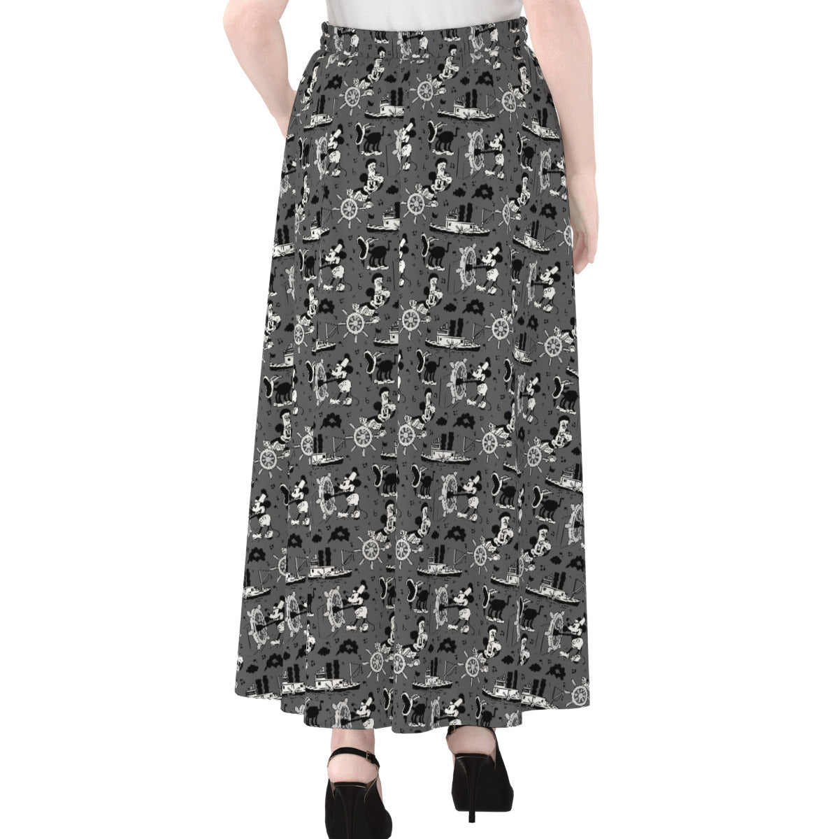 Steamboat Mickey Women's Maxi Chiffon Skirt