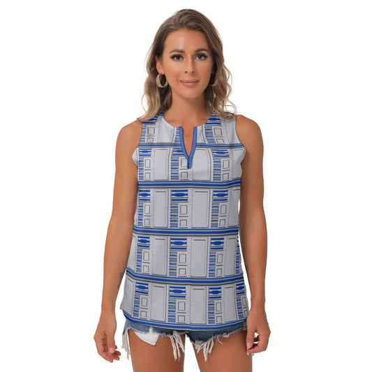 R2-D2 Women's Sleeveless V-Neck Top