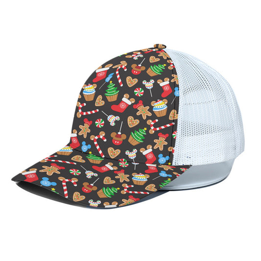 Christmas Snacks Unisex Trucker Hat With White Half Mesh