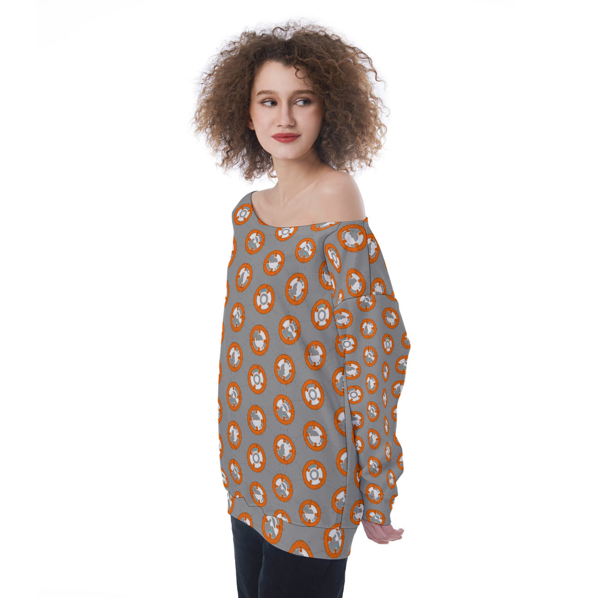 BB-8 Oversized Women's Off-Shoulder Sweatshirt