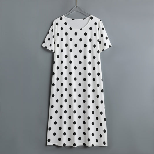 All-Over Print Women's Dress With Short Sleeve
