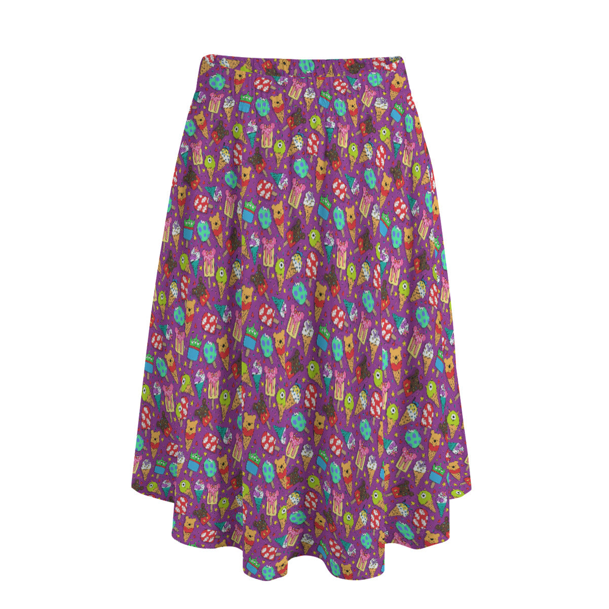 Ice Cream Women's Long Maxi Skirt With Pockets