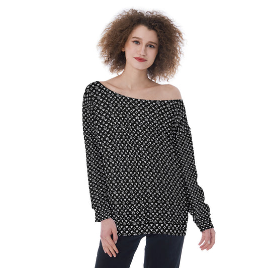 Designer Oversized Women's Off-Shoulder Sweatshirt