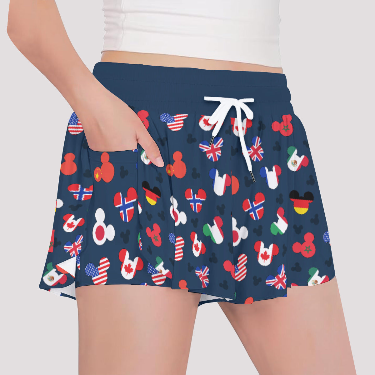 Mickey Flags Girls' Sports Shorts