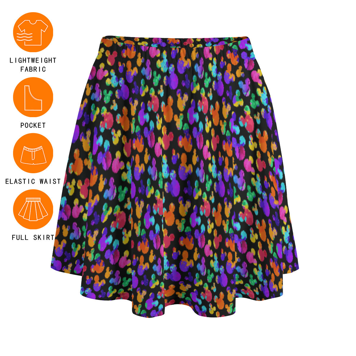 Watercolor Women's Skirt With Pockets