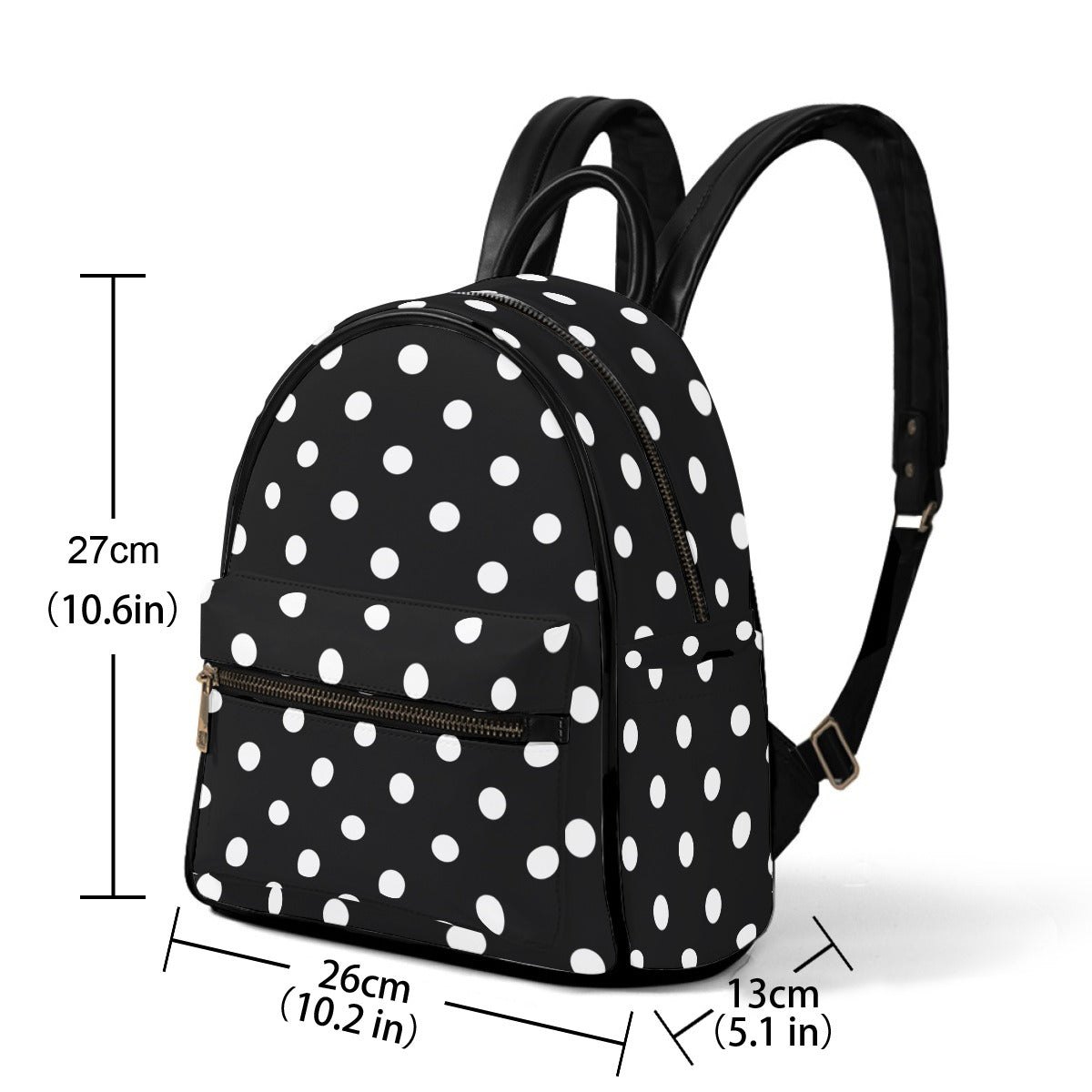 Black With White Polka Dots Mini Backpack