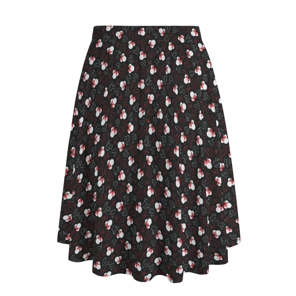 Mickey And Minnie Dots Women's Long Maxi Skirt With Pockets