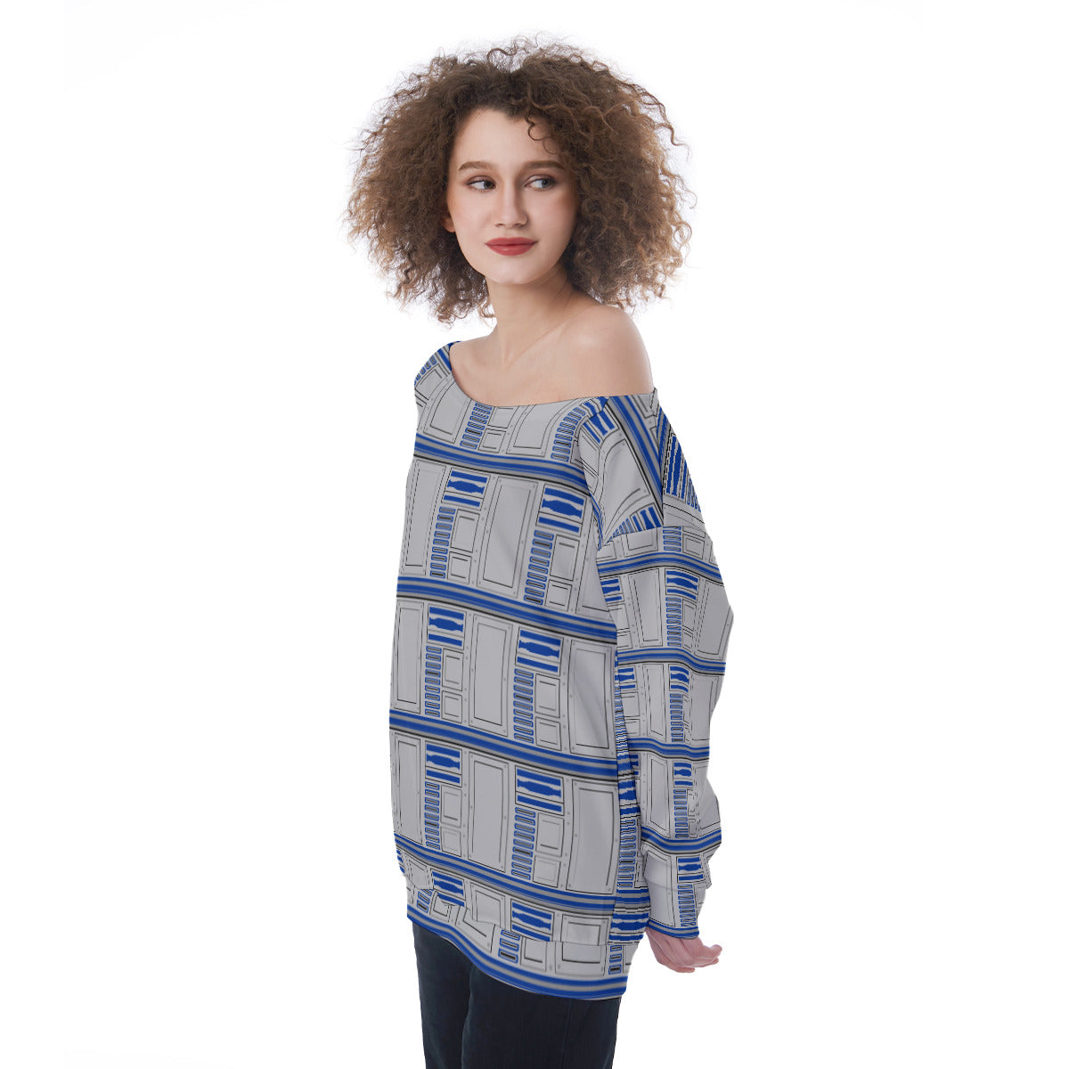 R2-D2 Oversized Women's Off-Shoulder Sweatshirt