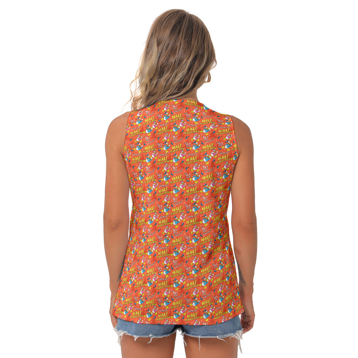 Donald And Daisy Half Marathon All Over Print Women's Sleeveless V-Neck Top