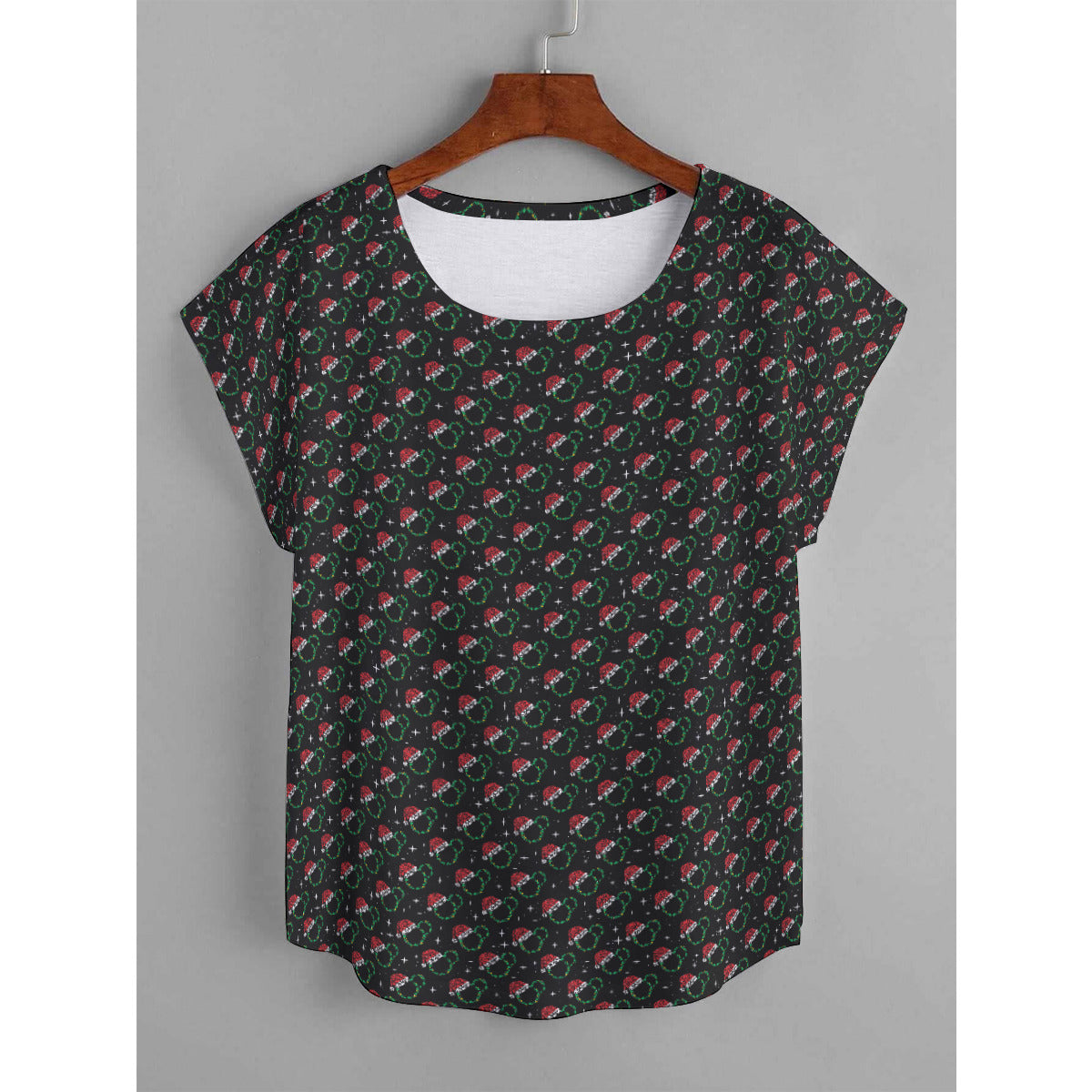 Christmas Plus Size Women's Curved Hem T-shirt