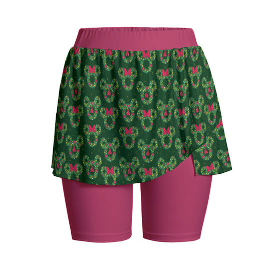 Christmas Wreaths Women's Sports Skorts