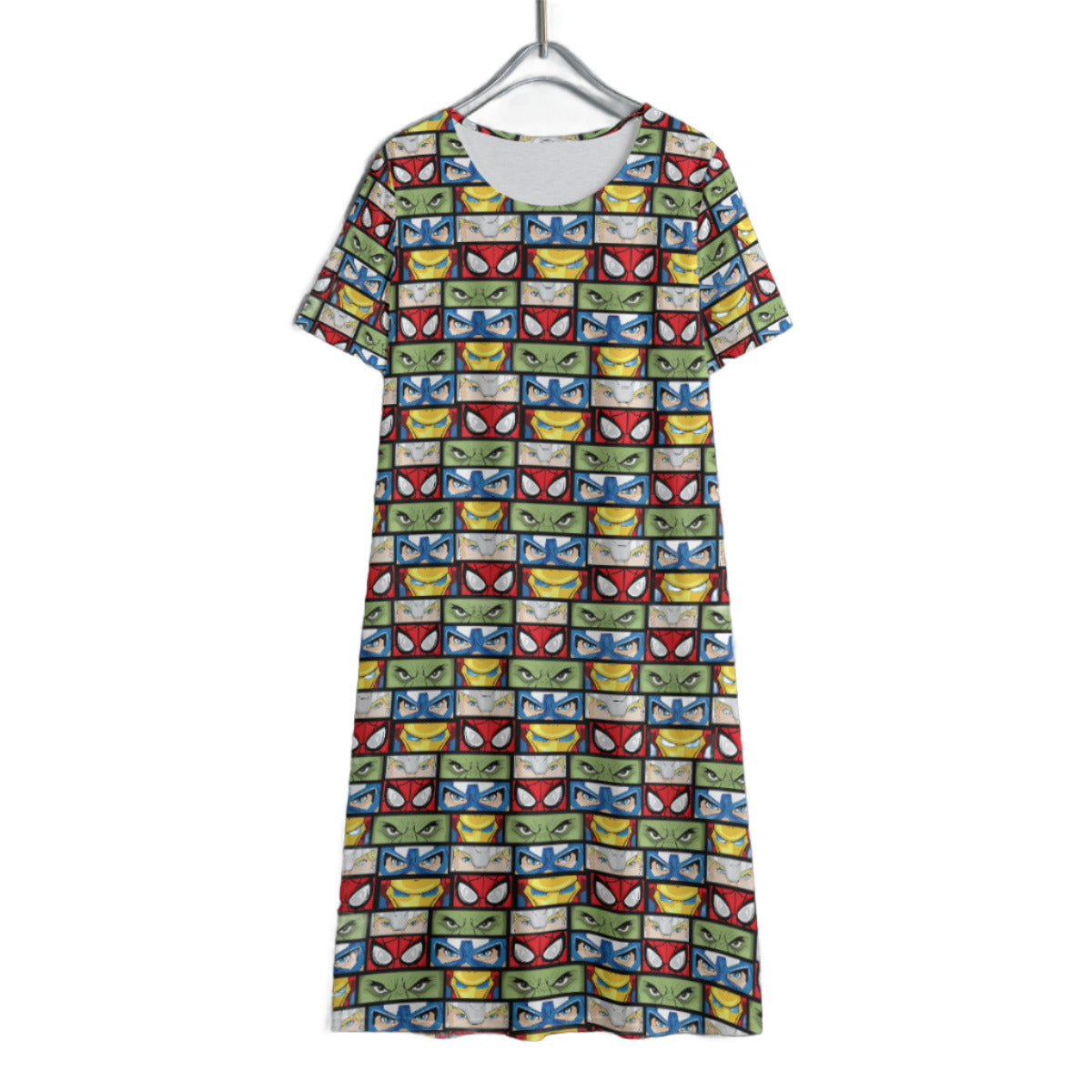 Super Heroes Eyes Women's Swing Dress With Short Sleeve