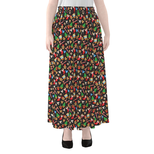 Christmas Snacks Women's Maxi Chiffon Skirt