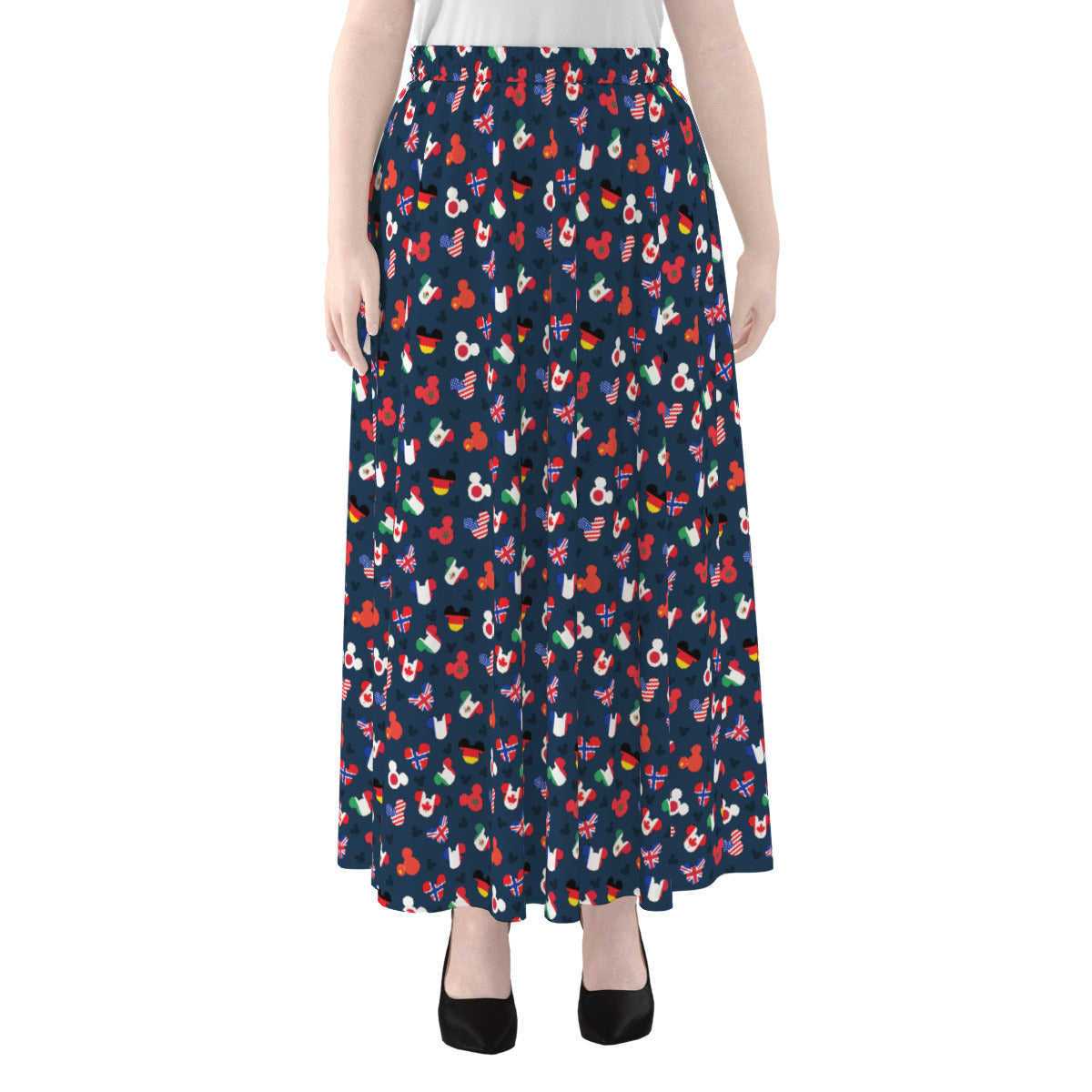 Mickey Flags Women's Maxi Chiffon Skirt