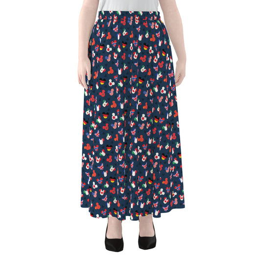 Mickey Flags Women's Maxi Chiffon Skirt