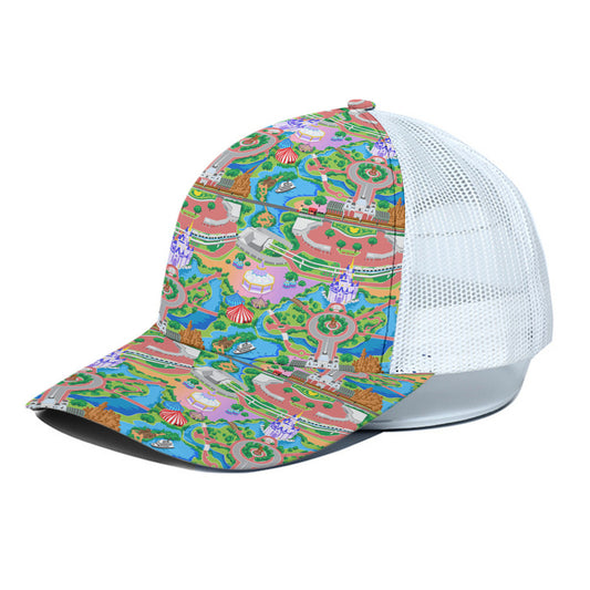 Park Map Unisex Trucker Hat With White Half Mesh