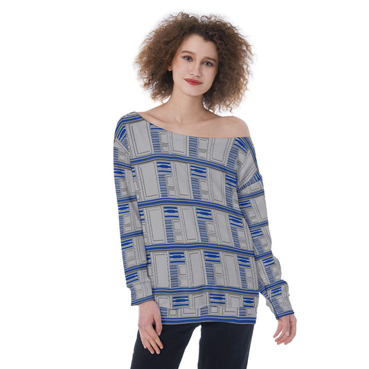 R2-D2 Oversized Women's Off-Shoulder Sweatshirt