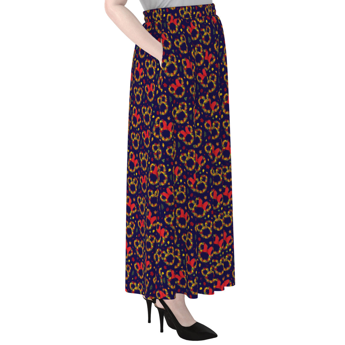 Fall Leaves Women's Maxi Chiffon Skirt