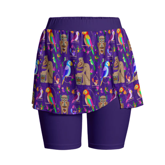 Tiki Plays The Drums Women's Sports Skorts